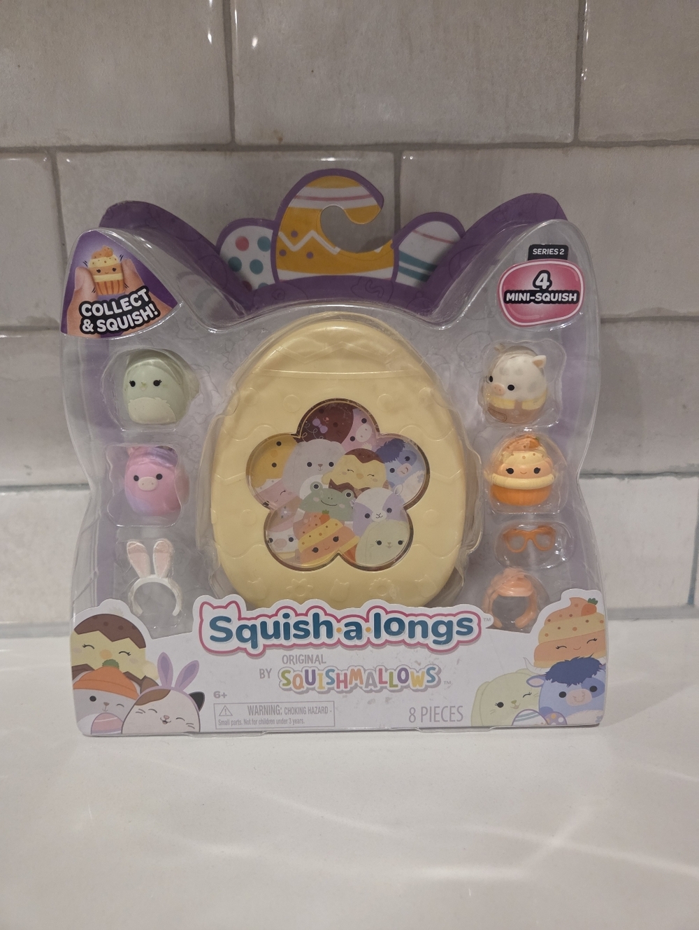 Squish A Longs Original By Squishmallows Pastel Yellow Egg Mini-Squish Set NIP